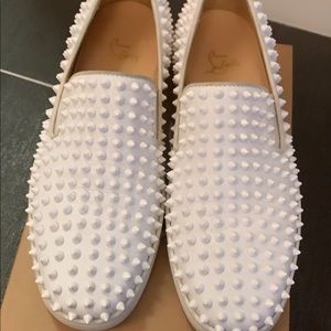 Christian Louboutin white roller boat sneakers